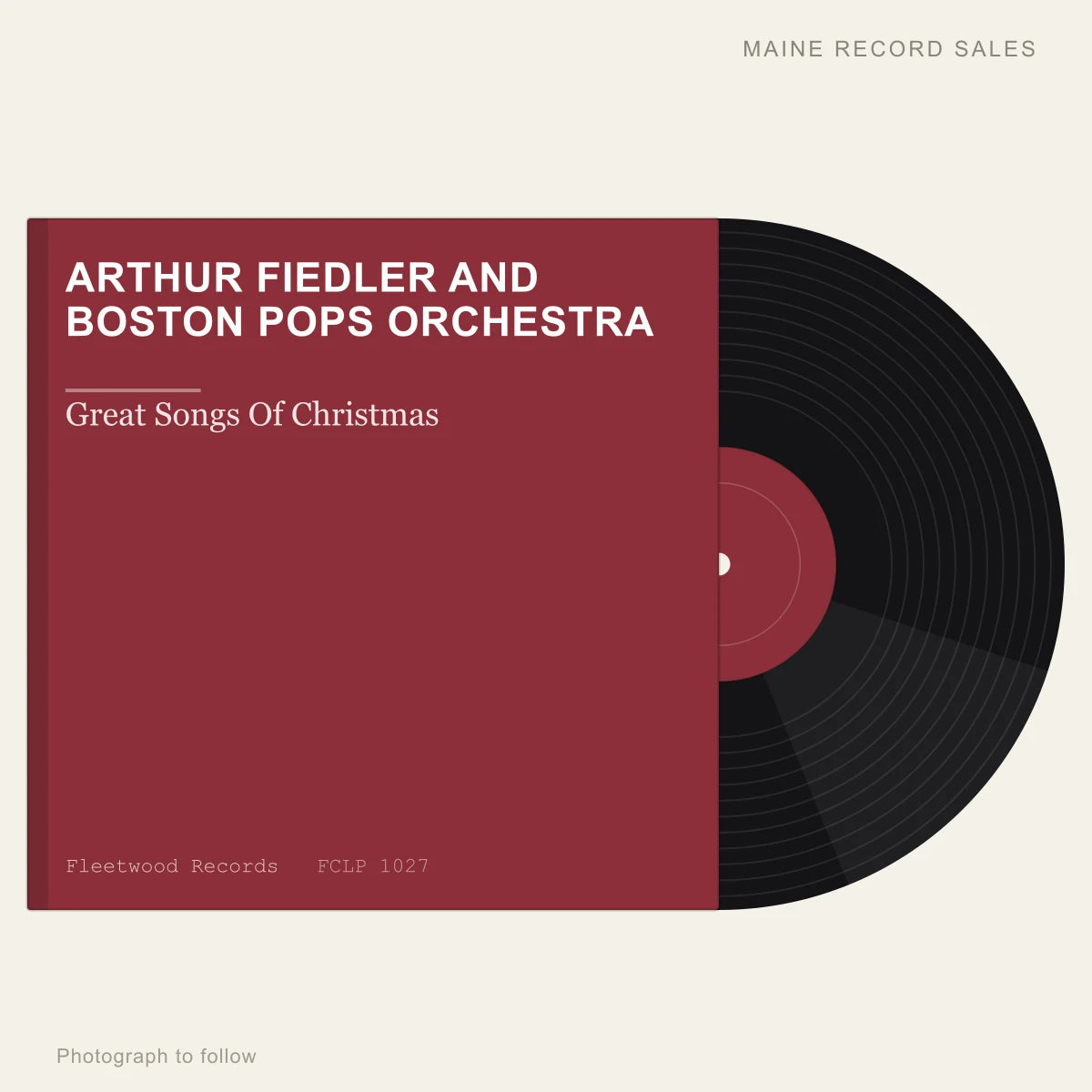 Arthur Fiedler And Boston Pops Orchestra - Great Songs Of Christmas (placeholder, photograph to follow)