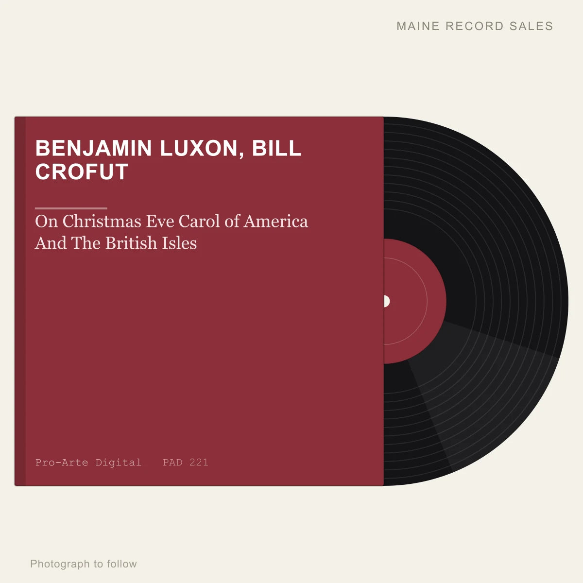 Benjamin Luxon, Bill Crofut - On Christmas Eve Carol of America And The British Isles (placeholder, photograph to follow)