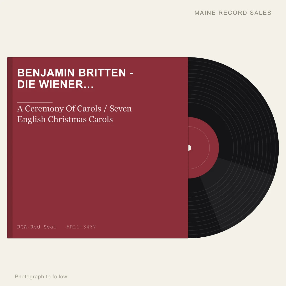 Benjamin Britten - Die Wiener Sängerknaben, Osian Ellis - A Ceremony Of Carols / Seven English Christmas Carols (placeholder, photograph to follow)