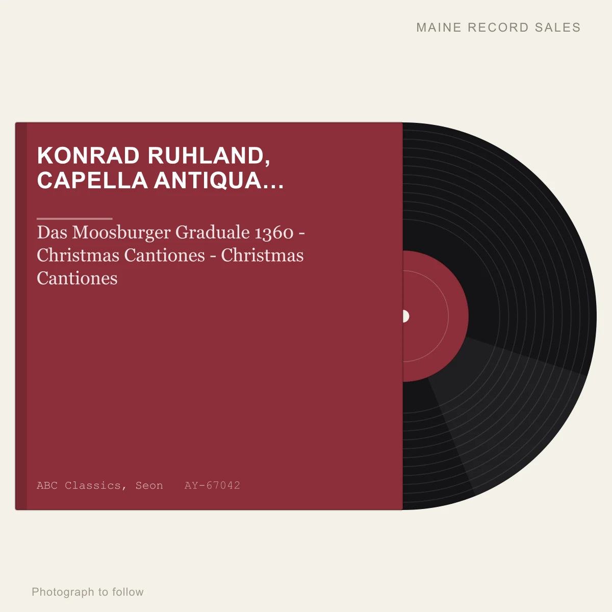 Konrad Ruhland, Capella Antiqua München - Das Moosburger Graduale 1360  - Christmas Cantiones - Christmas Cantiones (placeholder, photograph to follow)